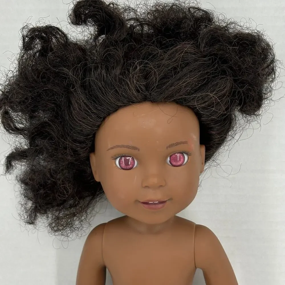 American Girl Wellie Wishers Kendall African American Doll Pink Eyes 14‎ Inch